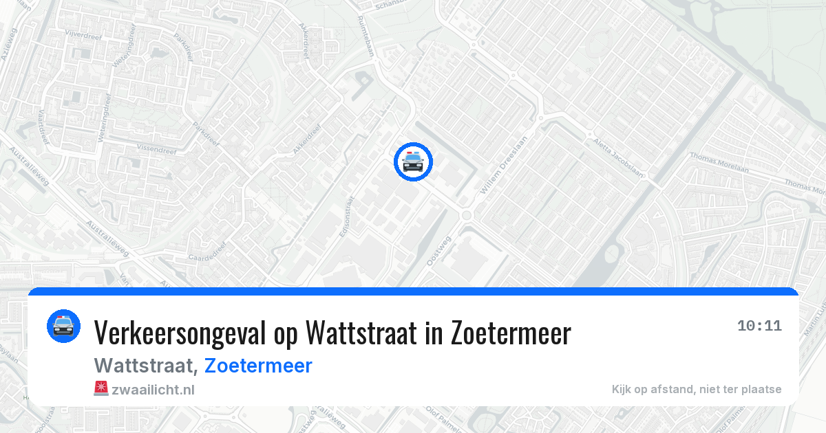 Verkeersongeval op Wattstraat in Zoetermeer — 5 jul 2026