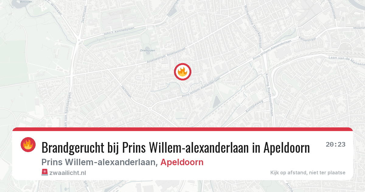 Brandgerucht bij Prins Willem-alexanderlaan in Apeldoorn — 10 jun 2026