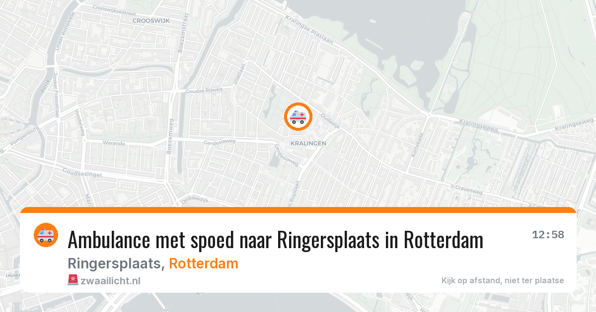 Ambulance met spoed naar Ringersplaats in Rotterdam — 16 mei 2026