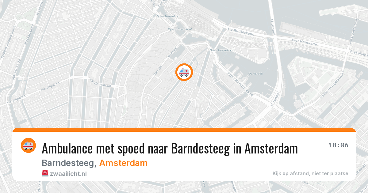 Ambulance met spoed naar Barndesteeg in Amsterdam — 14 jun 2026