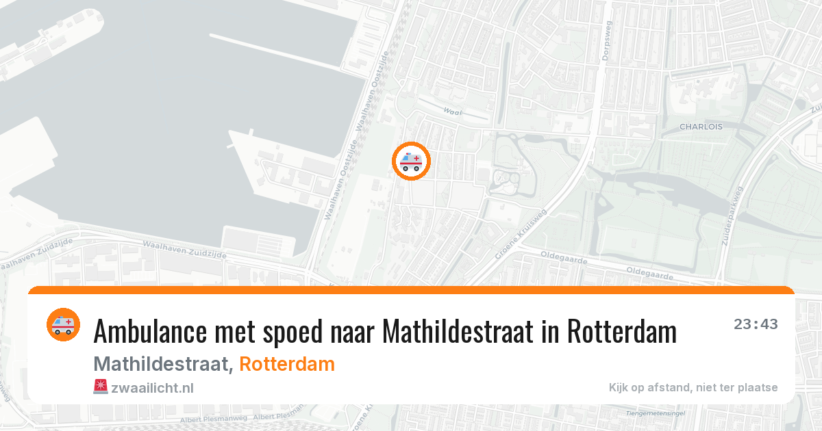 Ambulance met spoed naar Mathildestraat in Rotterdam — 6 jul 2026