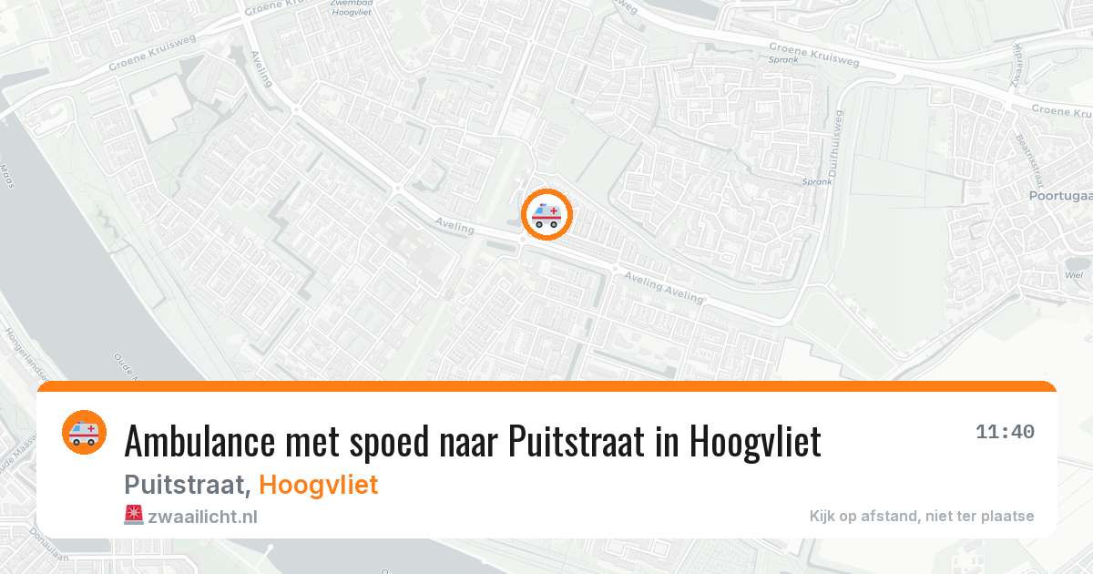 Ambulance met spoed naar Puitstraat in Hoogvliet — 9 jun 2026