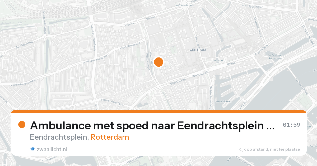 Ambulance met spoed naar Eendrachtsplein in Rotterdam — 17 aug 2026