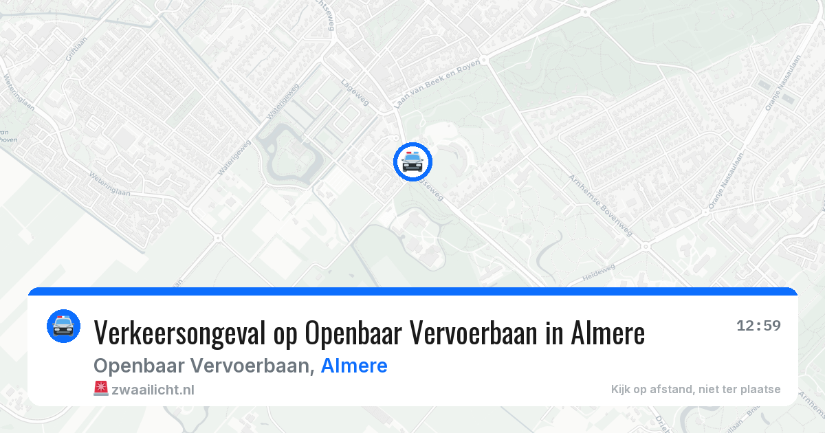 Verkeersongeval op Openbaar Vervoerbaan in Almere — 27 apr 2026