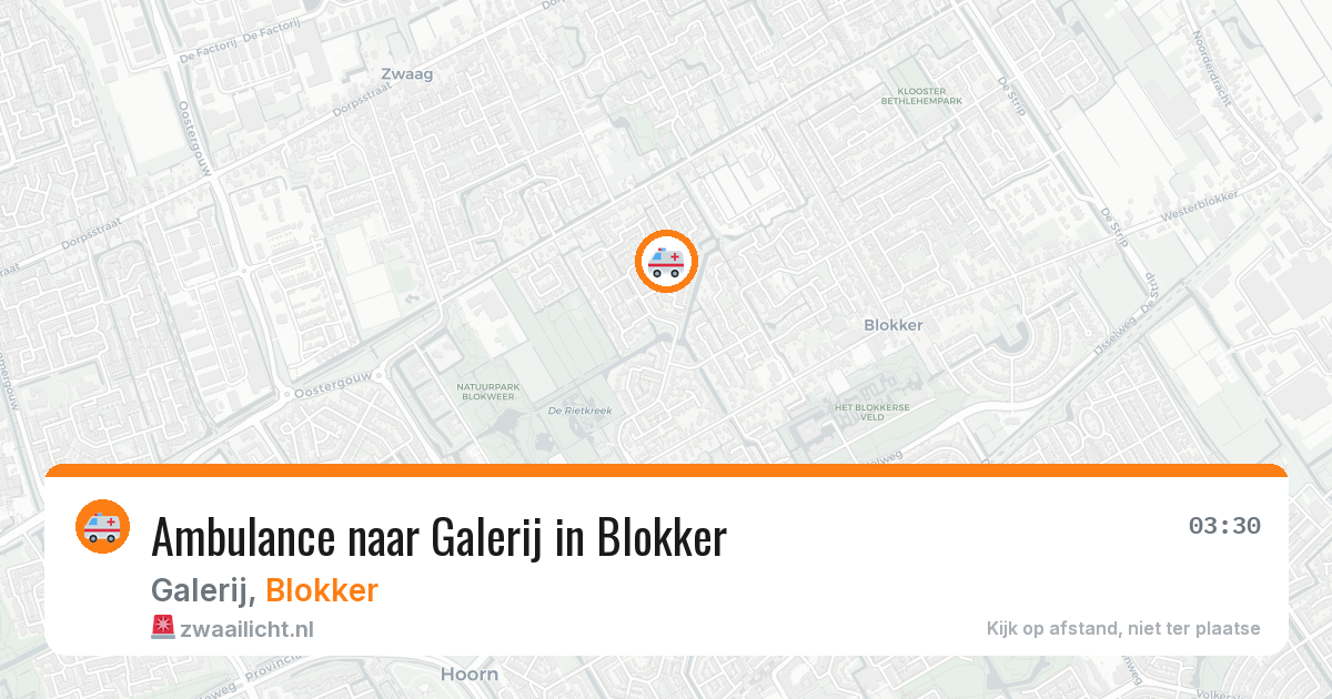 Ambulance naar Galerij in Blokker — 17 mrt 2026