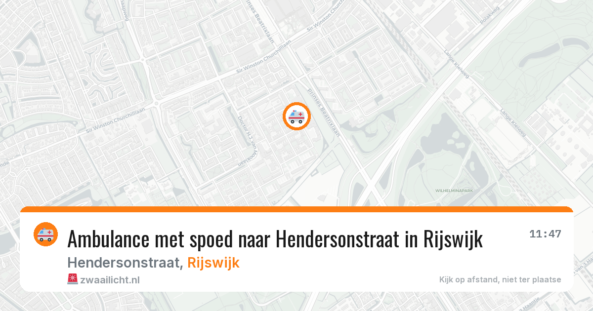 Ambulance met spoed naar Hendersonstraat in Rijswijk — 17 mei 2026