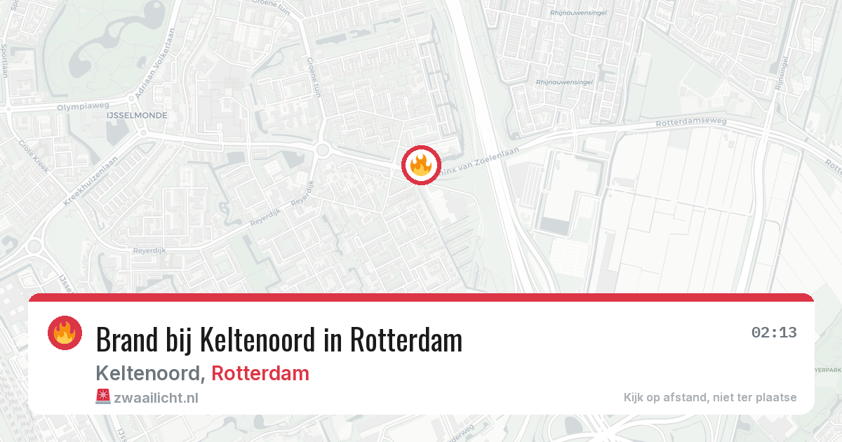Brand bij Keltenoord in Rotterdam — 21 mei 2026