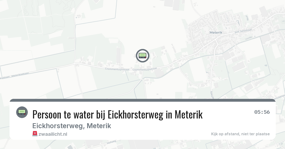 Persoon te water bij Eickhorsterweg in Meterik — 9 mrt 2026