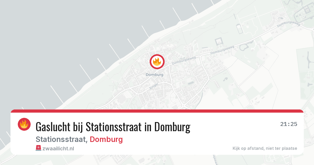 Gaslucht bij Stationsstraat in Domburg — 27 jul 2026