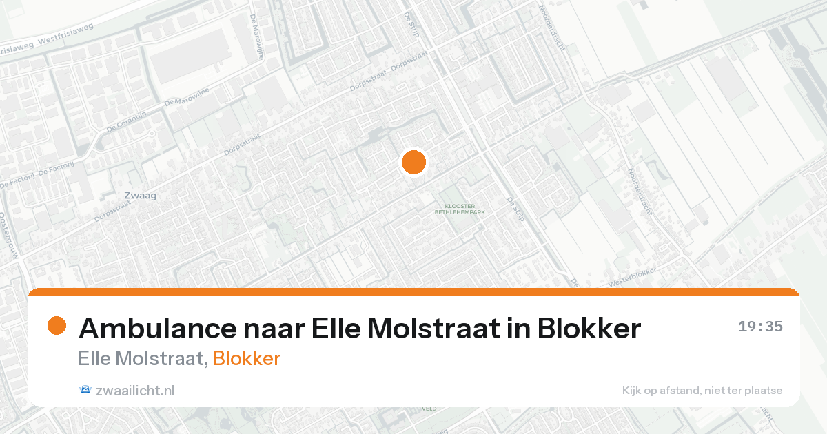 Ambulance naar Elle Molstraat in Blokker — 18 aug 2026