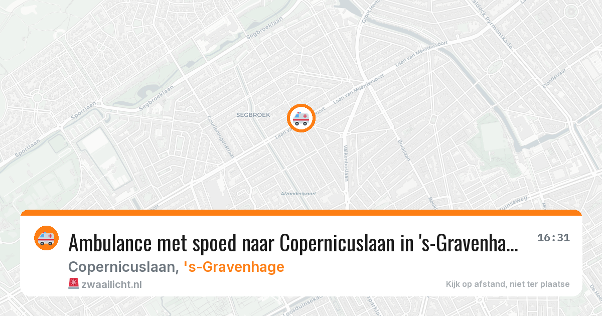 Ambulance met spoed naar Copernicuslaan in 's-Gravenhage — 10 jun 2026