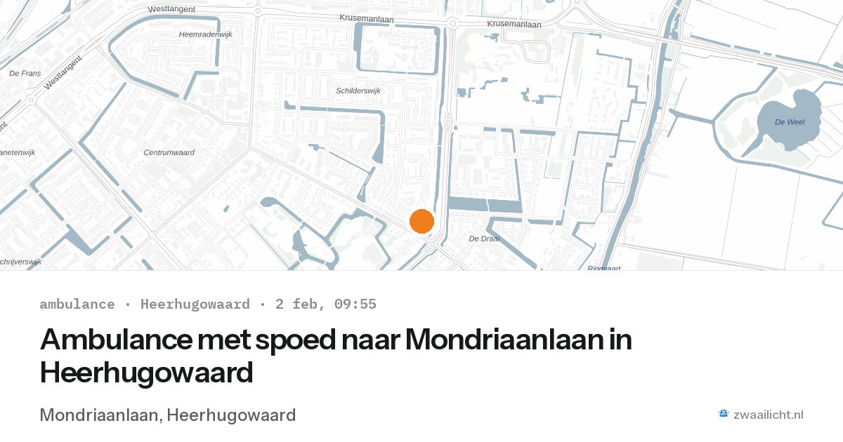 Ambulance met spoed naar Mondriaanlaan in Heerhugowaard — 2 feb 2026
