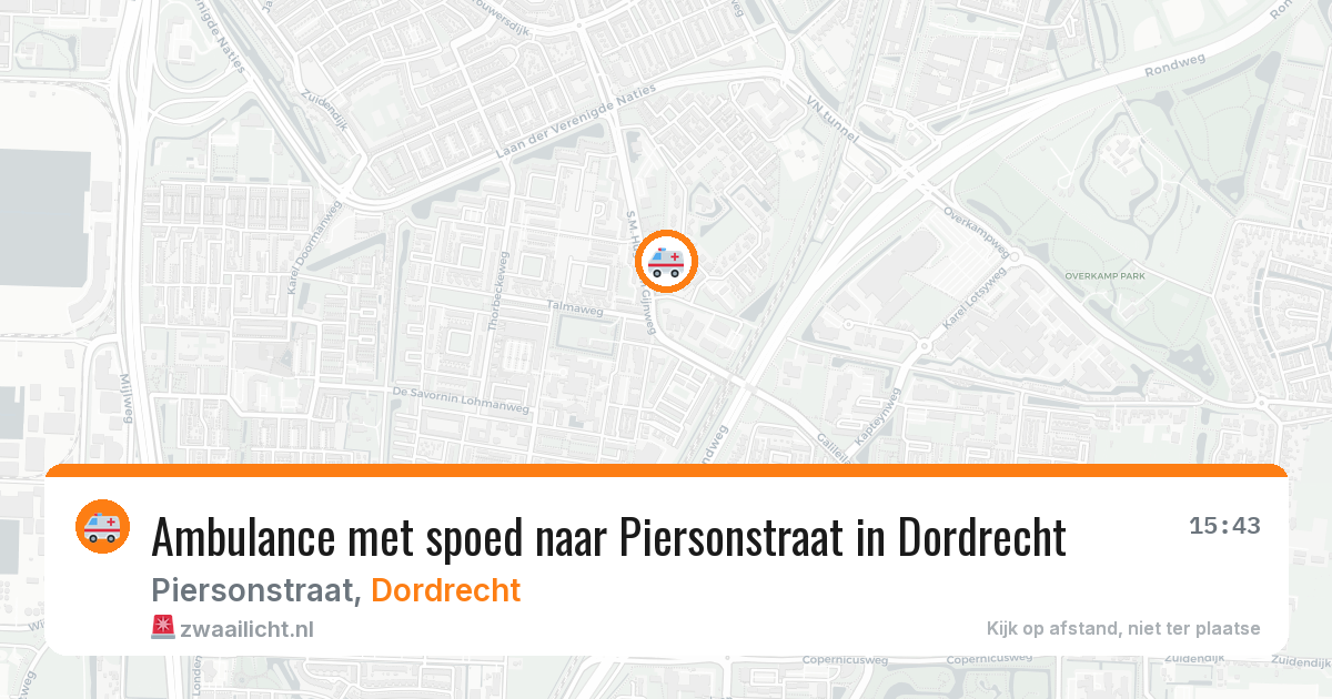 Ambulance met spoed naar Piersonstraat in Dordrecht — 7 mei 2026