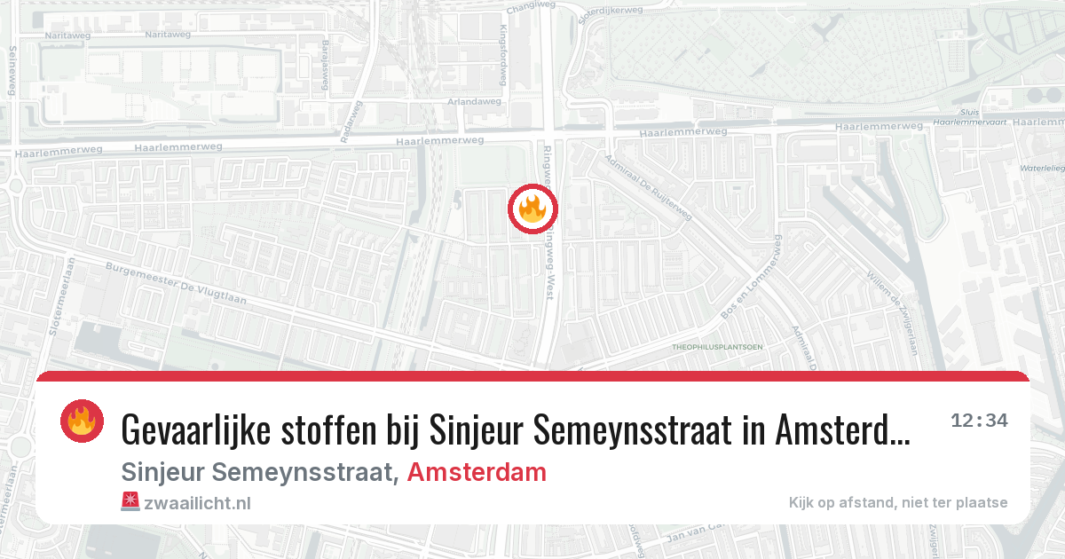 Gevaarlijke stoffen bij Sinjeur Semeynsstraat in Amsterdam — 24 jun 2026