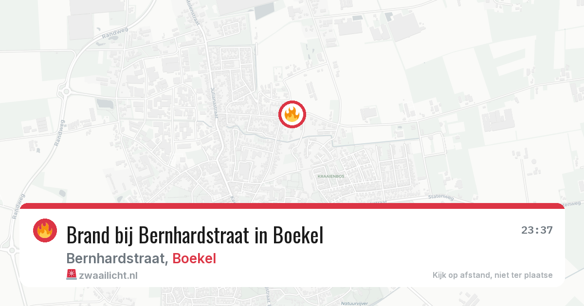 Brand bij Bernhardstraat in Boekel — 26 jun 2026