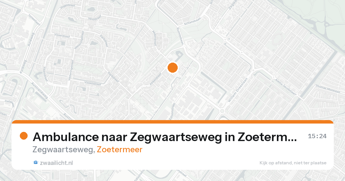 Ambulance naar Zegwaartseweg in Zoetermeer — 15 aug 2026