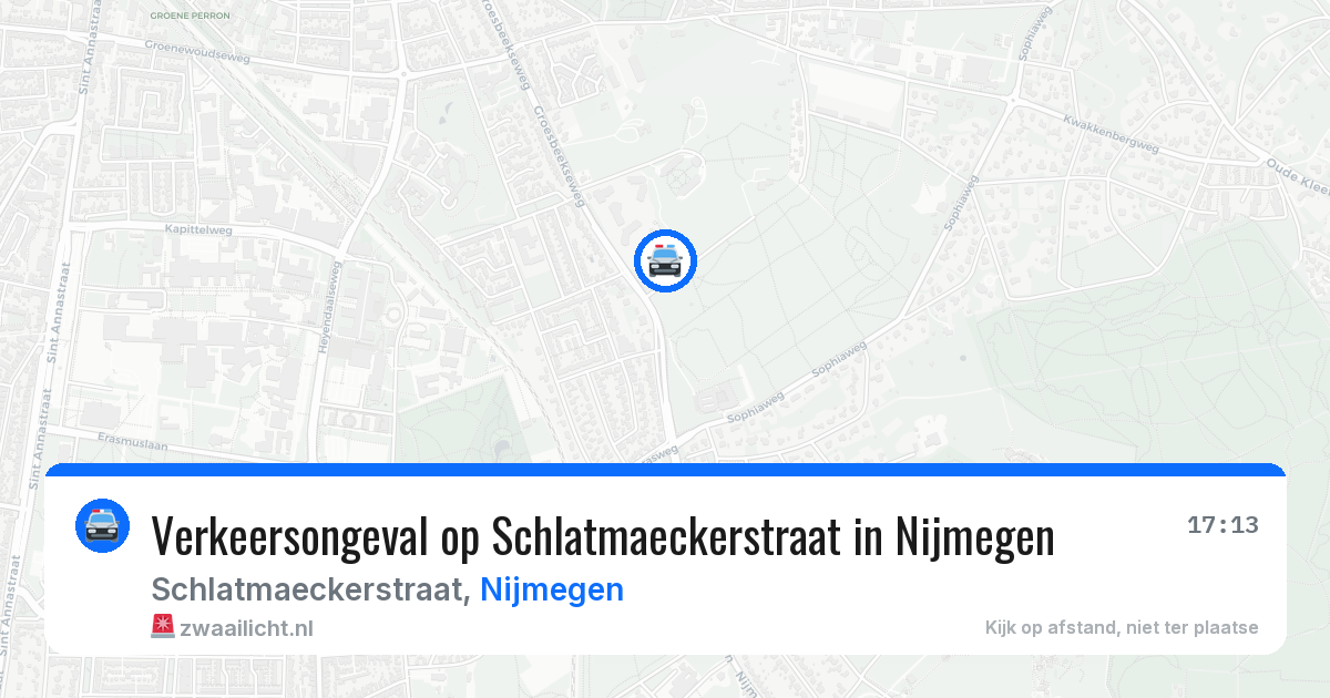 Verkeersongeval op Schlatmaeckerstraat in Nijmegen — 13 jul 2026