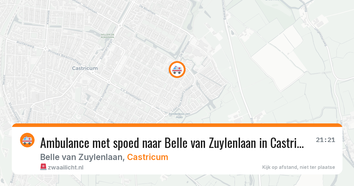 Ambulance met spoed naar Belle van Zuylenlaan in Castricum — 2 aug 2026