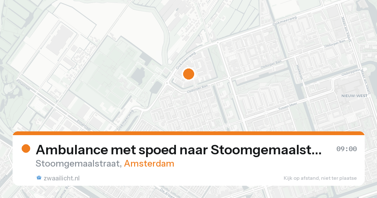 Ambulance met spoed naar Stoomgemaalstraat in Amsterdam — 16 aug 2026