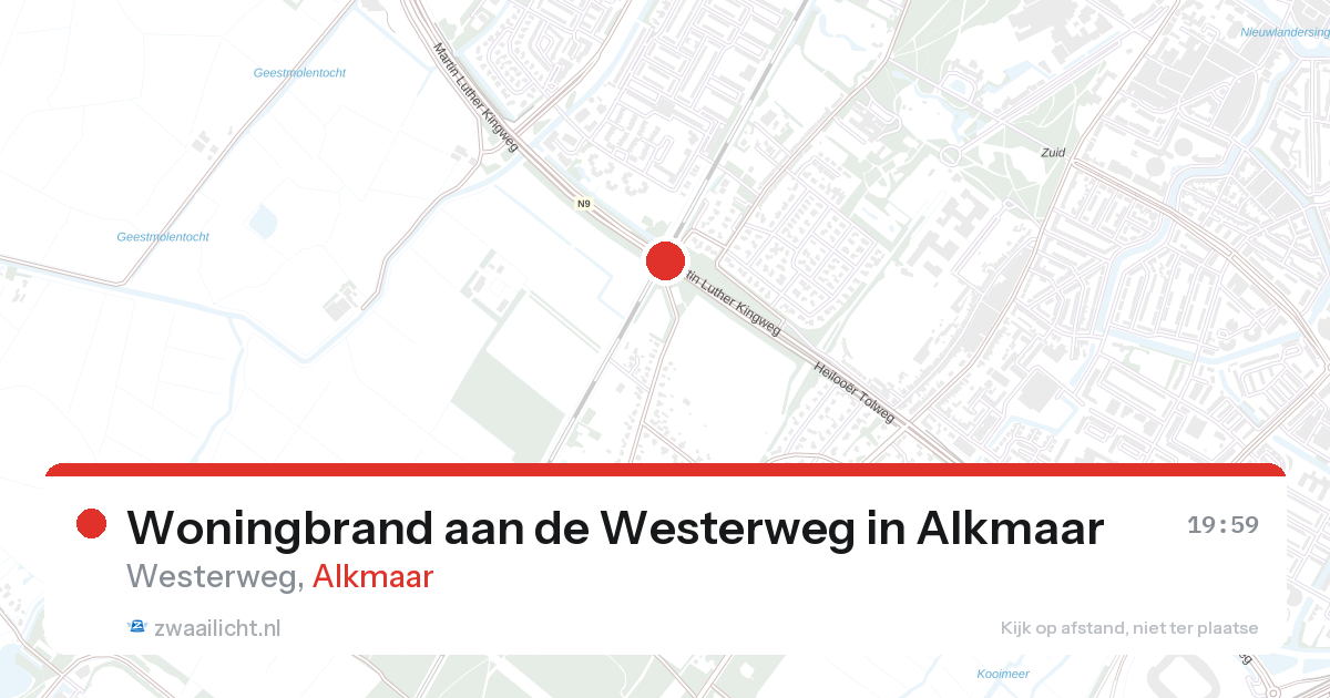 Woningbrand aan de Westerweg in Alkmaar — 23 feb 2026