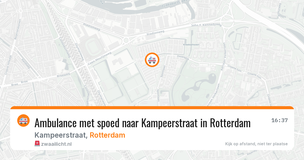 Ambulance met spoed naar Kampeerstraat in Rotterdam — 27 mei 2026
