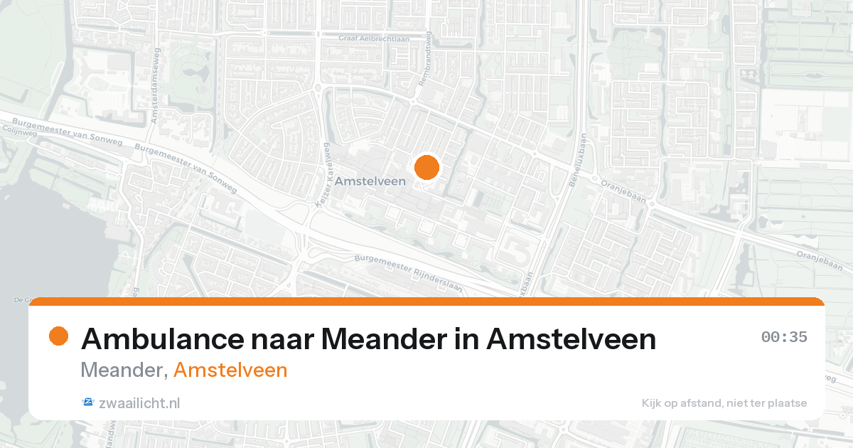 Ambulance naar Meander in Amstelveen — 15 aug 2026