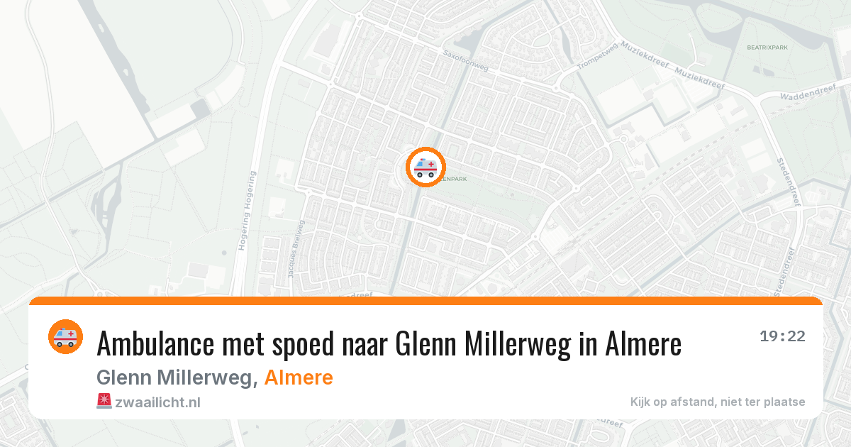 Ambulance met spoed naar Glenn Millerweg in Almere — 4 jul 2026