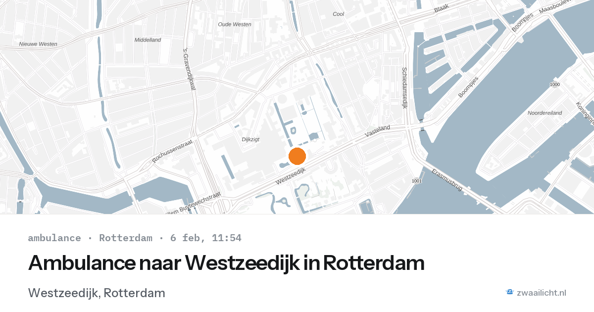 Ambulance naar Westzeedijk in Rotterdam — 6 feb 2026