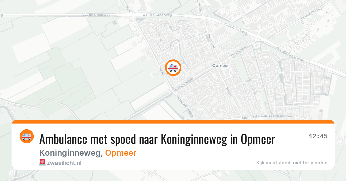 Ambulance met spoed naar Koninginneweg in Opmeer — 30 jun 2026