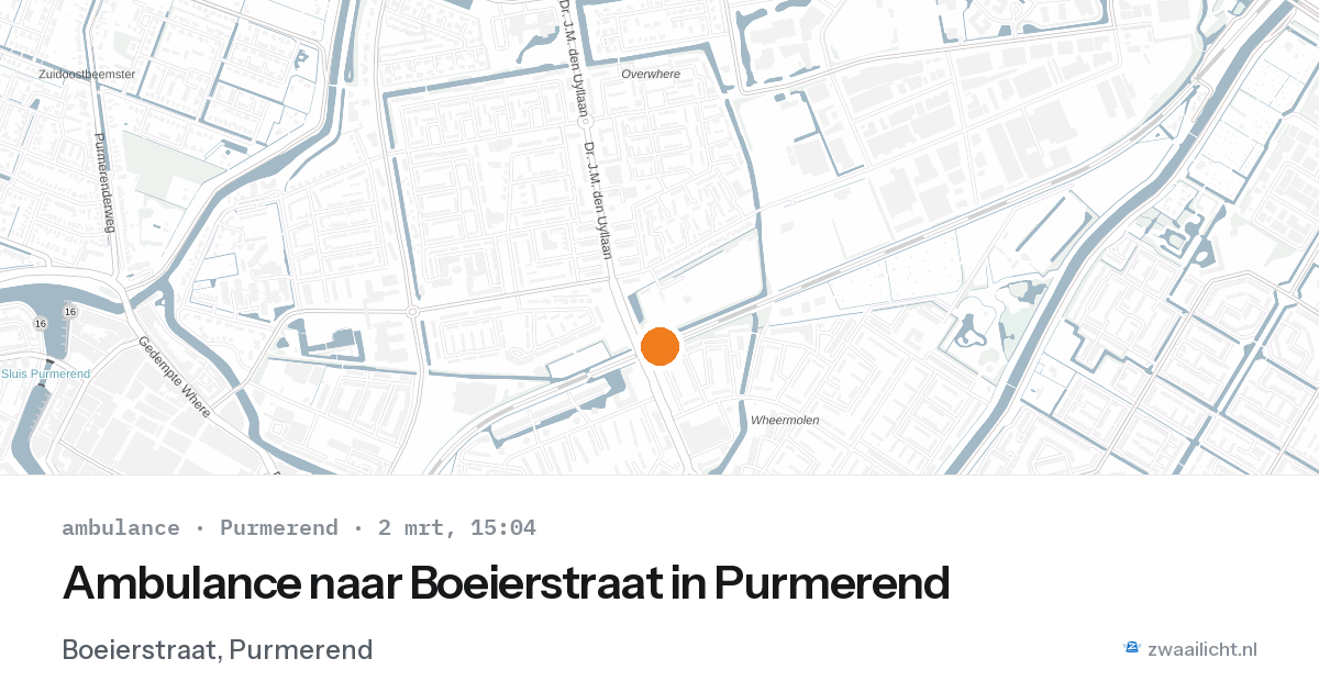 Ambulance naar Boeierstraat in Purmerend — 2 mrt 2026