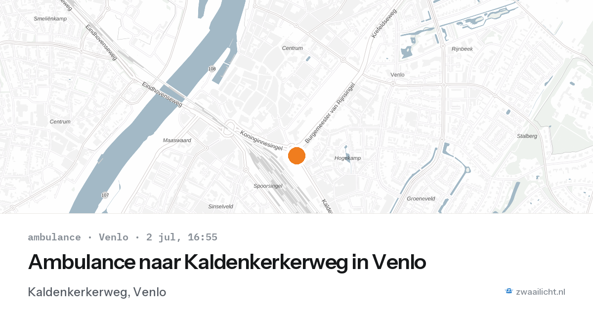 Ambulance naar Kaldenkerkerweg in Venlo — 2 jul 2026