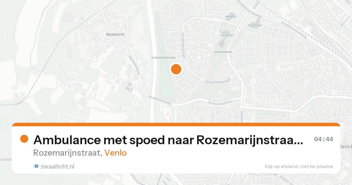 Ambulance met spoed naar Rozemarijnstraat in Venlo — 18 aug 2026