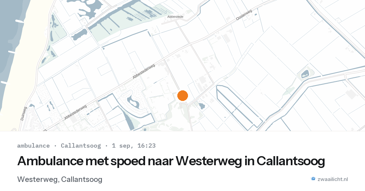 Ambulance met spoed naar Westerweg in Callantsoog — 1 sep 2026