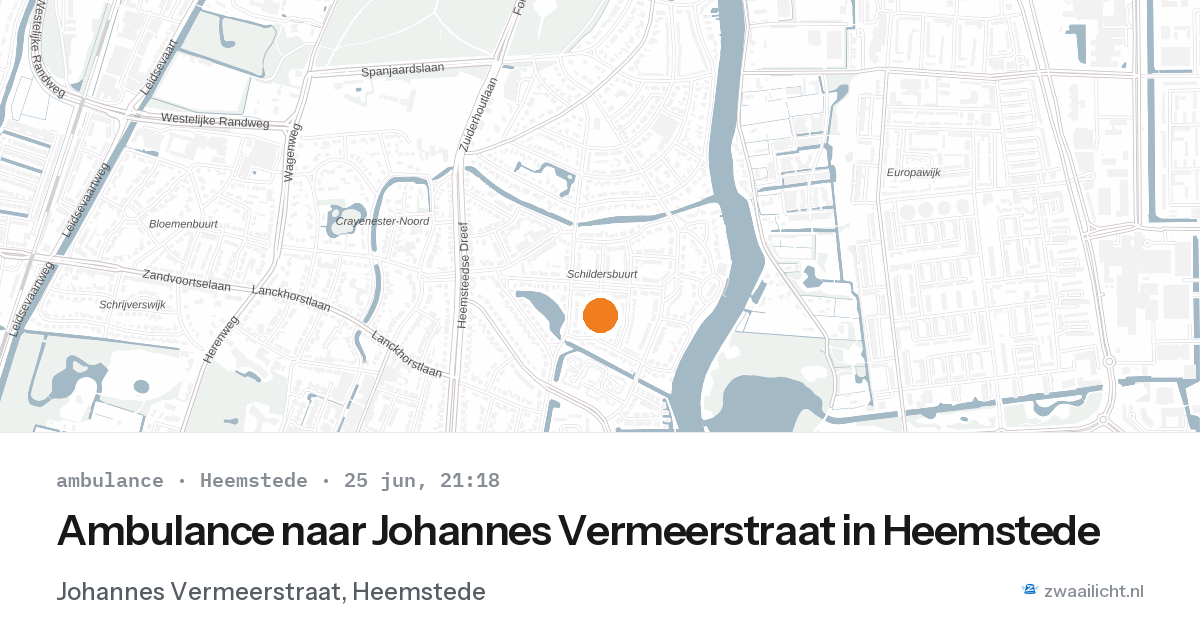 Ambulance naar Johannes Vermeerstraat in Heemstede — 25 jun 2026