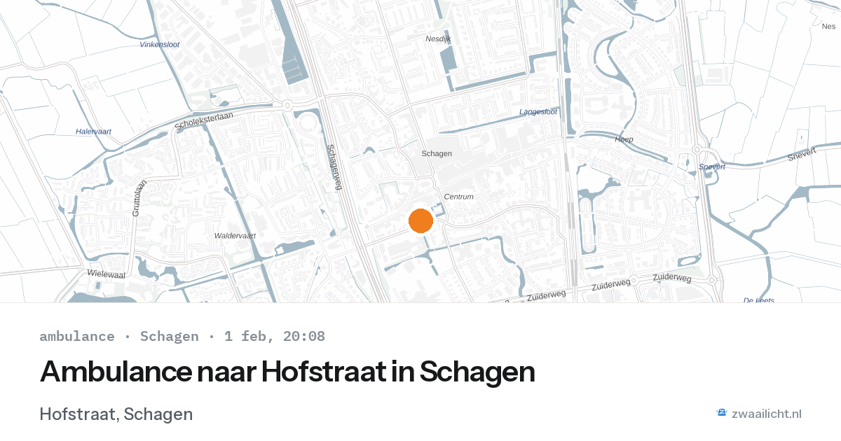 Ambulance naar Hofstraat in Schagen — 1 feb 2026