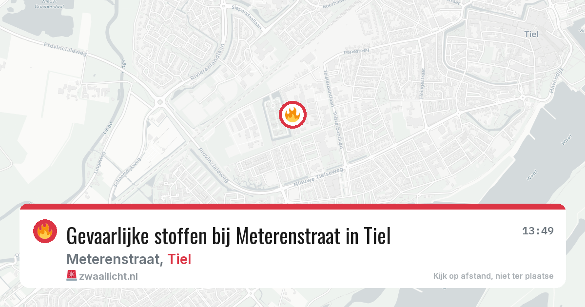 Gevaarlijke stoffen bij Meterenstraat in Tiel — 2 jun 2026
