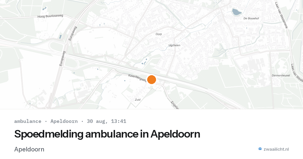 Spoedmelding ambulance in Apeldoorn — 30 aug 2026
