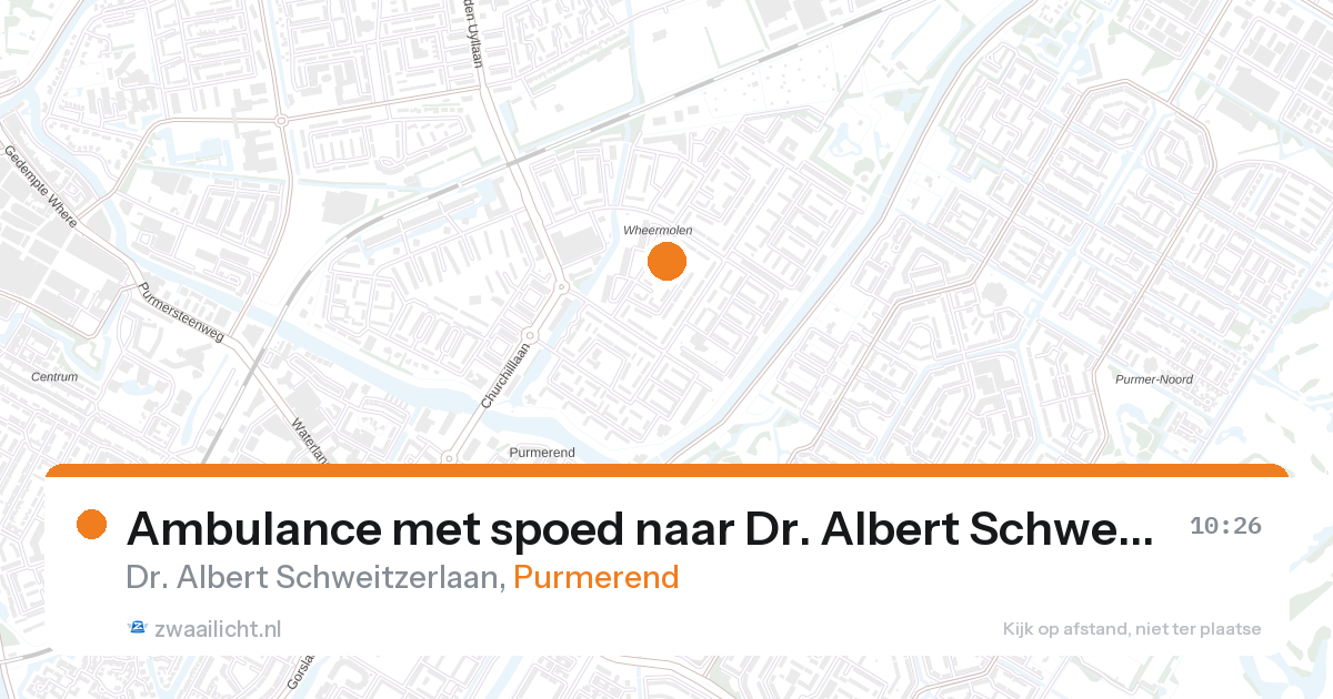Ambulance met spoed naar Dr. Albert Schweitzerlaan in Purmerend — 22 jul 2026