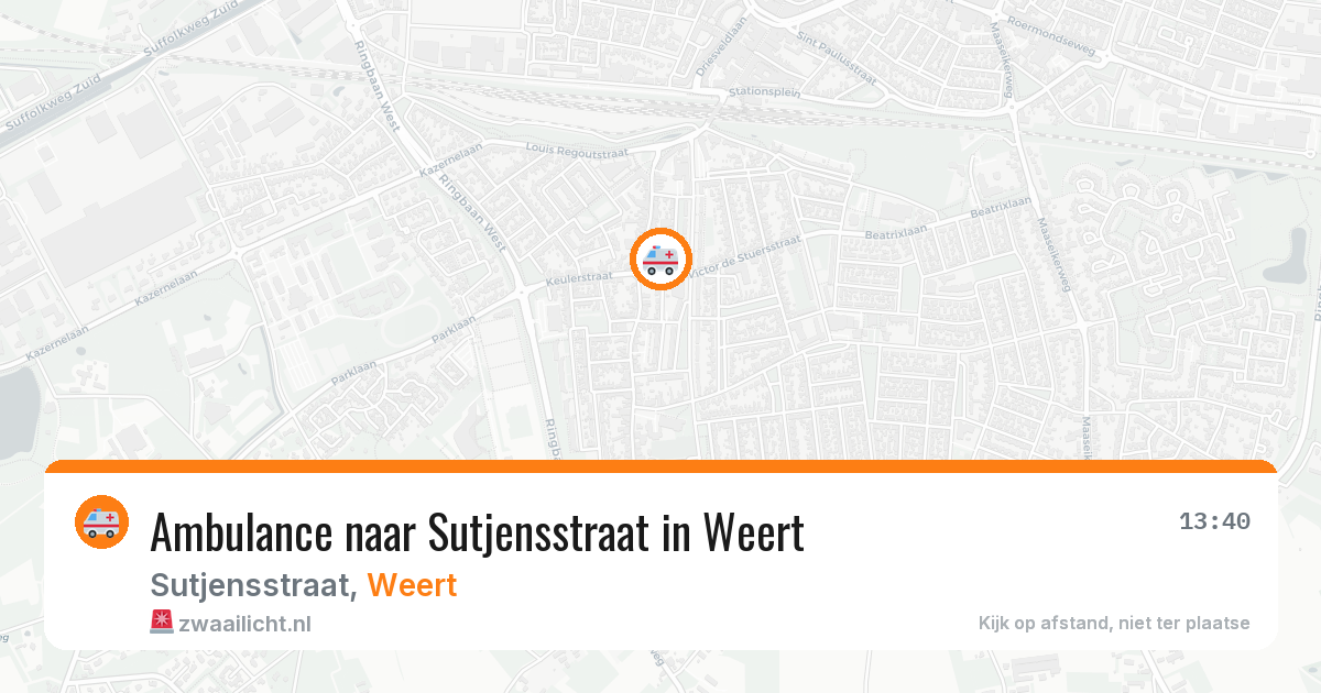 Ambulance naar Sutjensstraat in Weert — 1 jul 2026