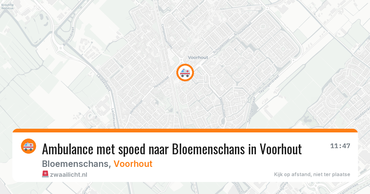 Ambulance met spoed naar Bloemenschans in Voorhout — 2 mrt 2026