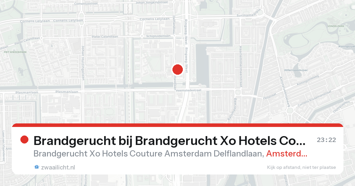 Brandgerucht bij Brandgerucht Xo Hotels Couture Amsterdam Delflandlaan in Amsterdam — 7 feb 2026