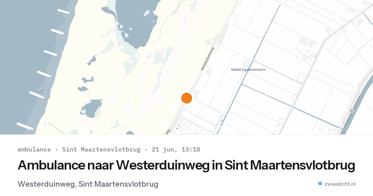 Ambulance naar Westerduinweg in Sint Maartensvlotbrug — 21 jun 2026