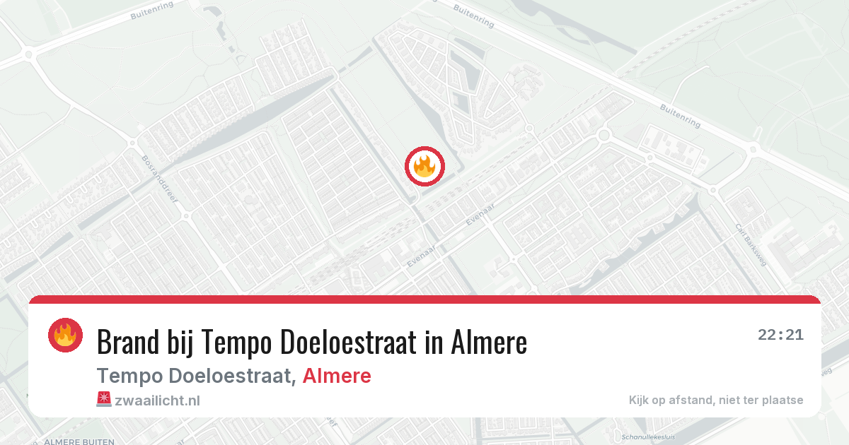 Brand bij Tempo Doeloestraat in Almere — 9 feb 2026