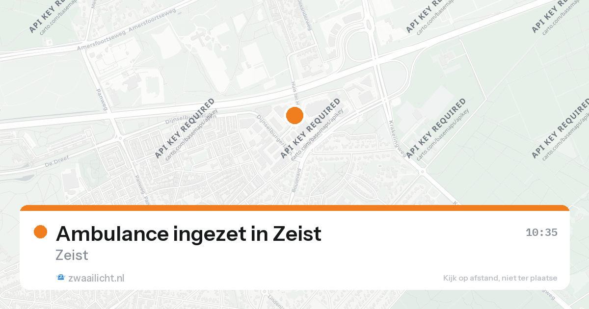 Ambulance ingezet in Zeist — 26 aug 2026