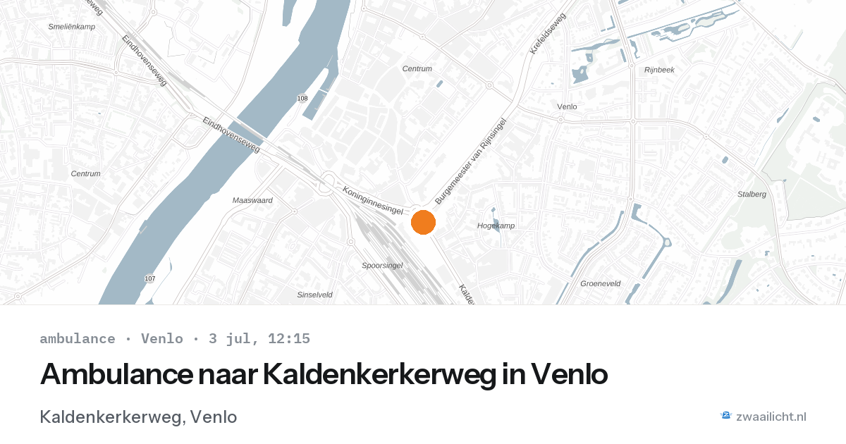 Ambulance naar Kaldenkerkerweg in Venlo — 3 jul 2026