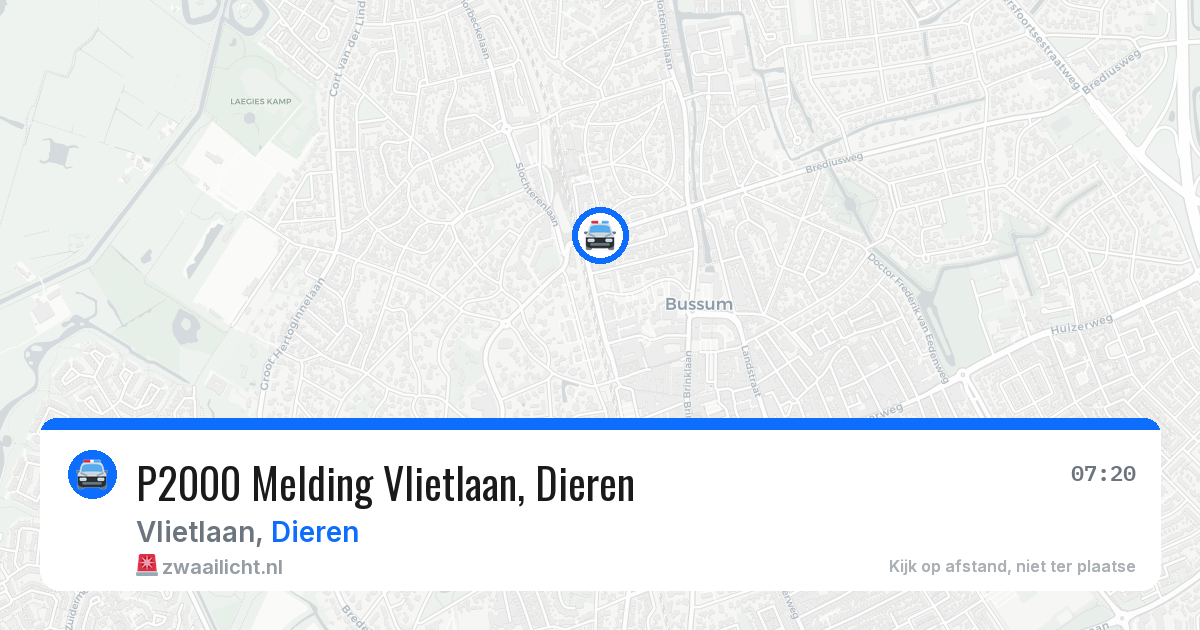 P2000 Melding Vlietlaan, Dieren — 20 mei 2026
