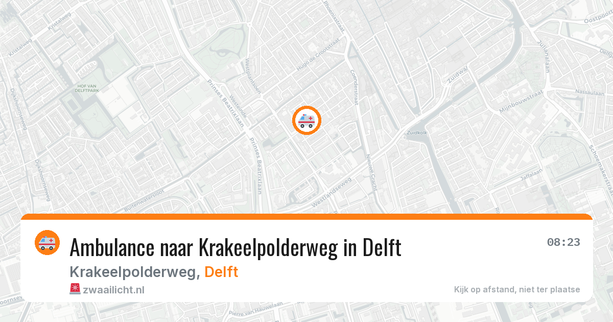 Ambulance naar Krakeelpolderweg in Delft — 11 aug 2026