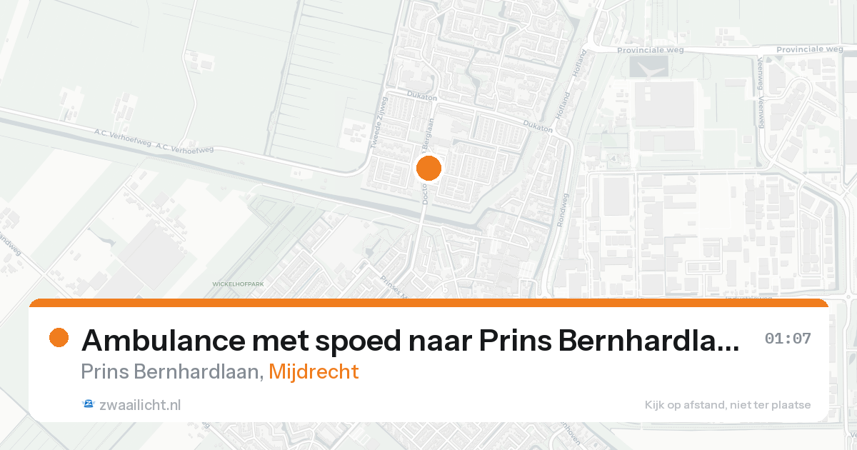 Ambulance met spoed naar Prins Bernhardlaan in Mijdrecht — 16 jun 2026
