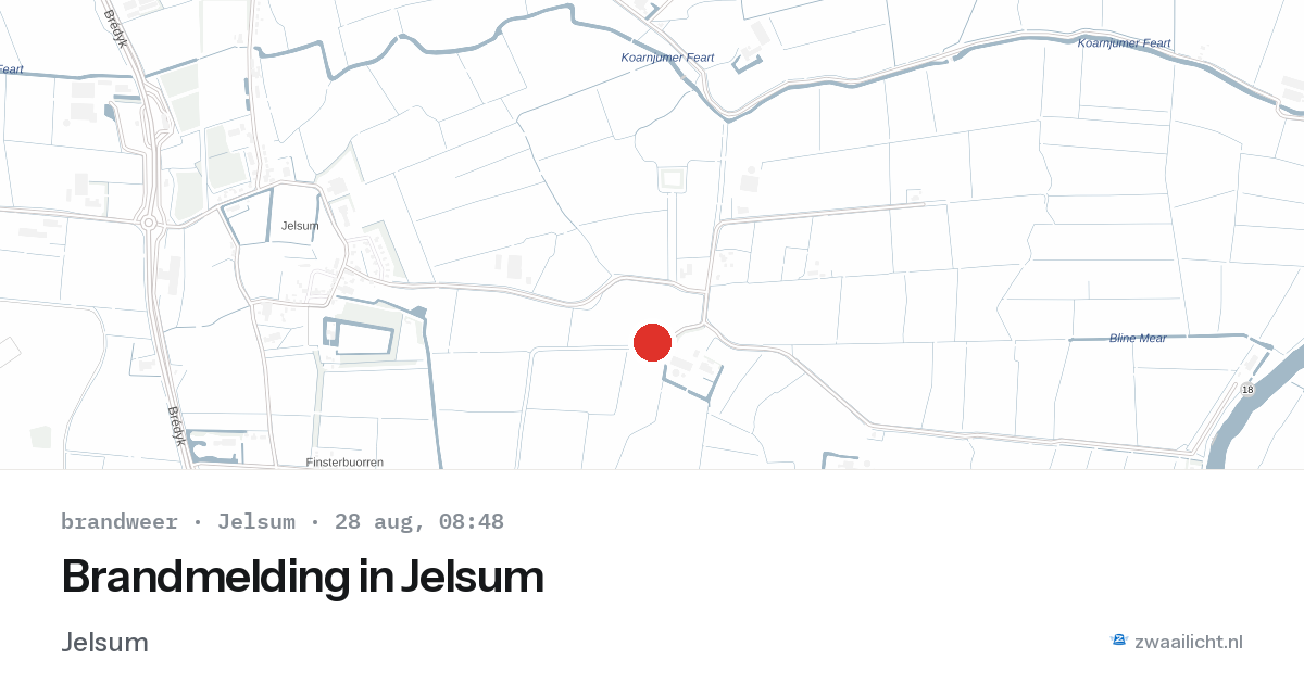 Brandmelding in Jelsum — 28 aug 2026