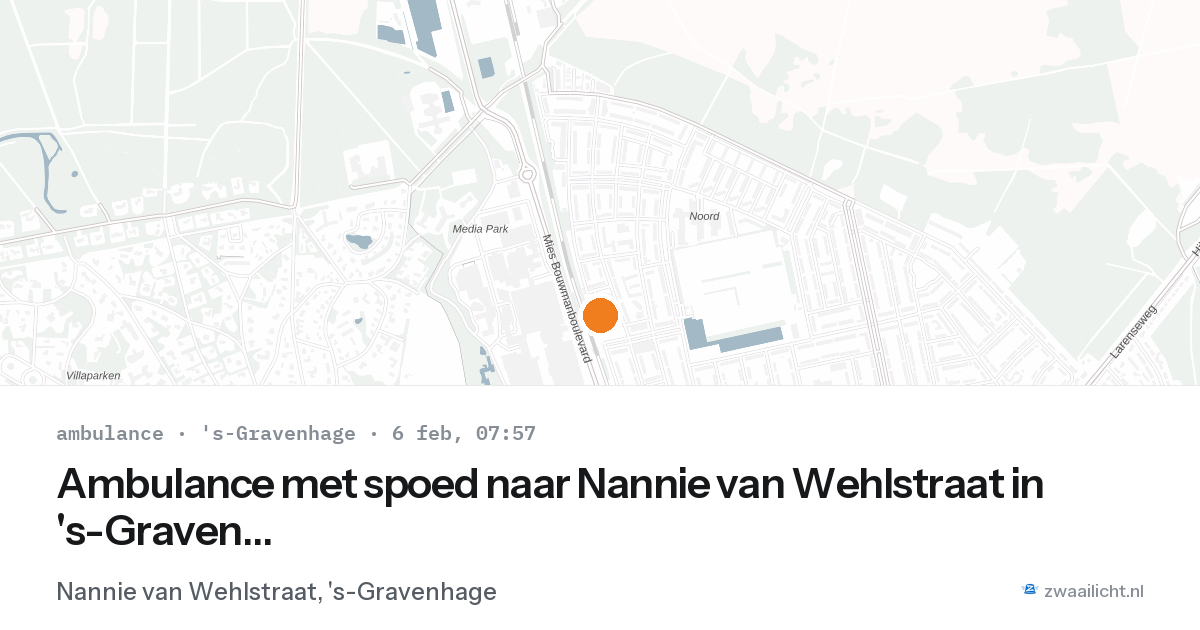 Ambulance met spoed naar Nannie van Wehlstraat in 's-Gravenhage — 6 feb 2026